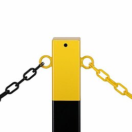 Barrier post, eyelets, galvanized, powder-coated