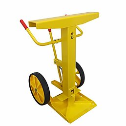 Telescopic trailer stand in RAL1023-traffic yellow