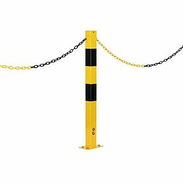 Barrier post, eyelets, galvanized, powder-coated