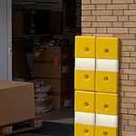 CrashStop Wandanschlag, PE, gelb mit Folientyp 1