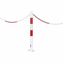 Barrier post, eyelets, galvanized, powder-coated