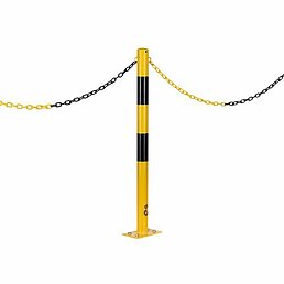 Barrier post, eyelets, galvanized, powder-coated