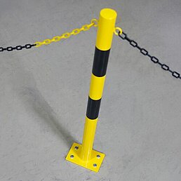 Barrier post, eyelets, galvanized, powder-coated