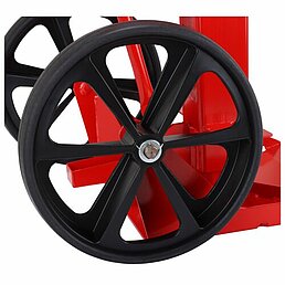 Telescopic trailer stand in RAL1023-traffic yellow