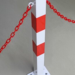 Barrier post, eyelets, galvanized, powder-coated