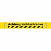 Bedrucktes Markierband, PET ( Achtung Lichtschranke, gelb, 75mm, 5m, PET )