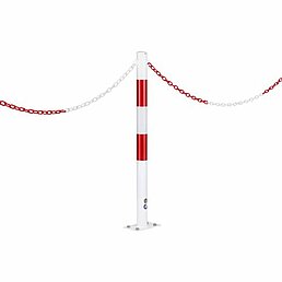 Barrier post, eyelets, galvanized, powder-coated
