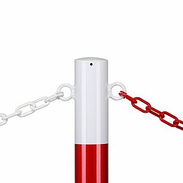 Barrier post, eyelets, galvanized, powder-coated