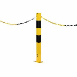Barrier post, eyelets, galvanized, powder-coated