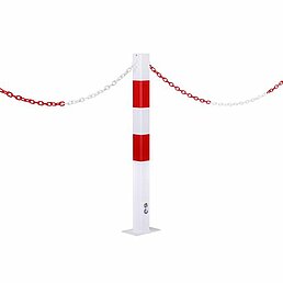 Barrier post, eyelets, galvanized, powder-coated